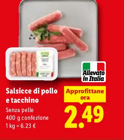 Salsicce di pollo e tacchino