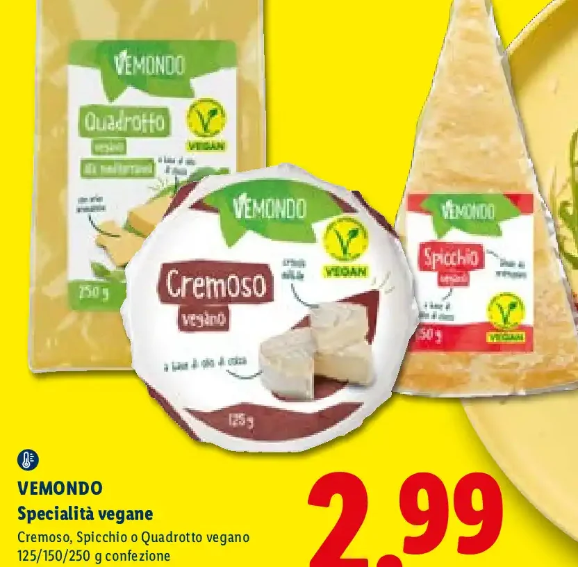 Specialità vegane Cremoso, Spicchio o Quadrotto