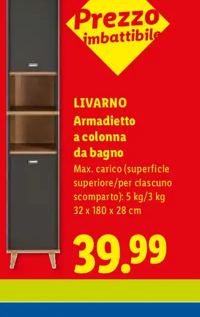 Armadietto a colonna da bagno