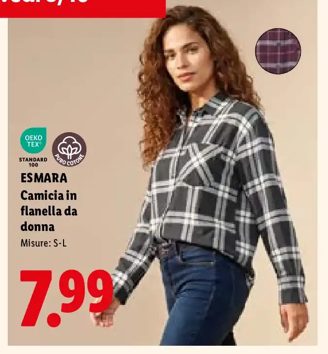 Camicia in flanella da donna