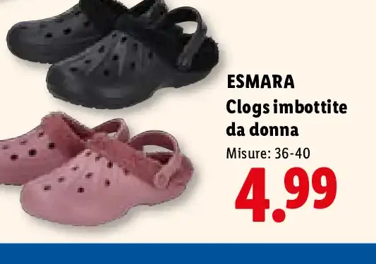 Clogs imbottite da donna