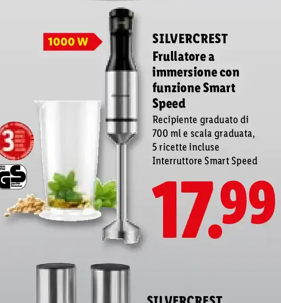 Frullatore a immersione con funzione Smart Speed