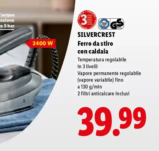 Ferro da stiro con caldaia