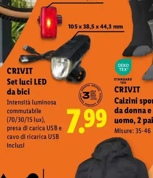 Set luci LED da bici
