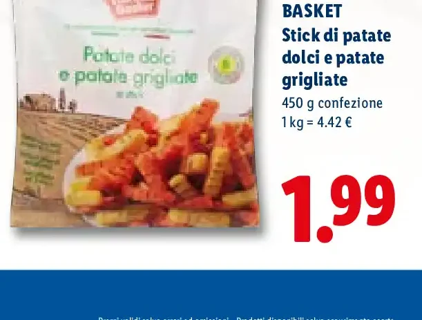 Stick di patate dolci e patate grigliate