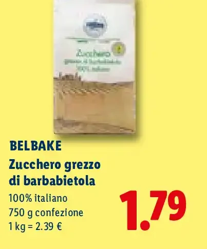 Zucchero grezzo di barbabietola