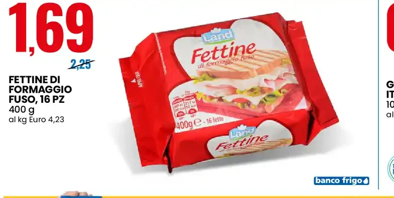 Fettine di formaggio fuso