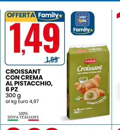 Croissant con crema al pistacchio