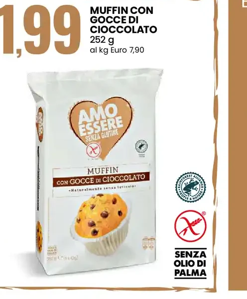 Muffin con gocce di cioccolato