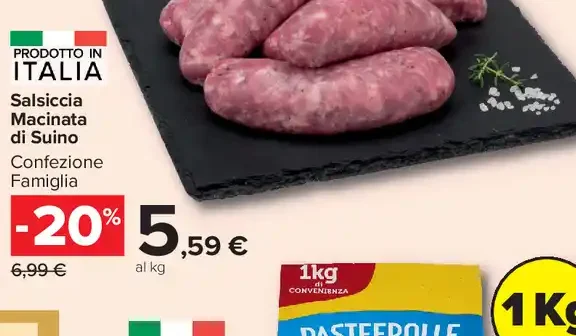 Salsiccia macinata di suino