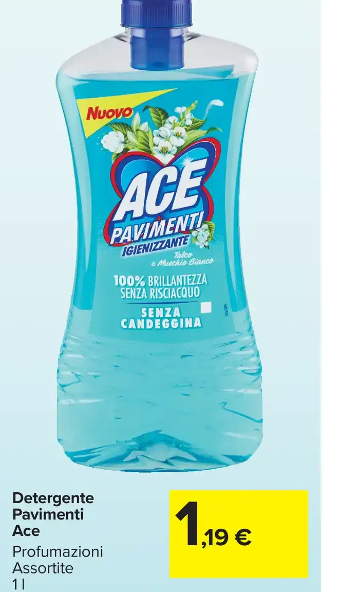 Detergente pavimenti Ace profumazioni assortite