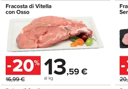 Fracosta di vitella con osso
