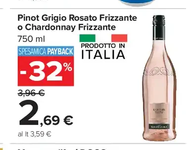 Vino frizzante rosato o bianco