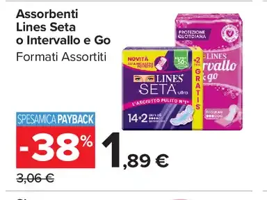 Assorbenti Lines Seta o Intervallo e Go