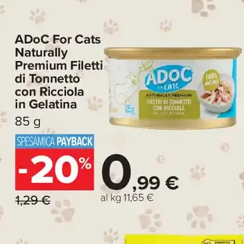 ADoC For Cats Natural Premium Filetti di Tonnetto