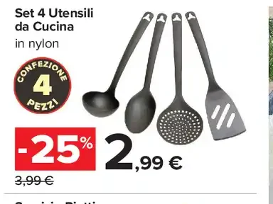 Set 4 Utensili da Cucina