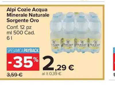 Alpi Cozie Acqua Minerale Naturale Sorgente Oro