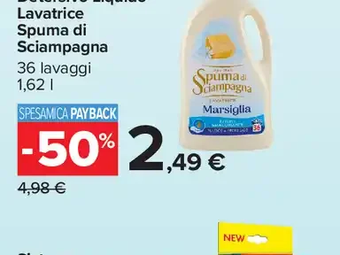 Detersivo Liquido Lavatrice Spuma di Sciampagna