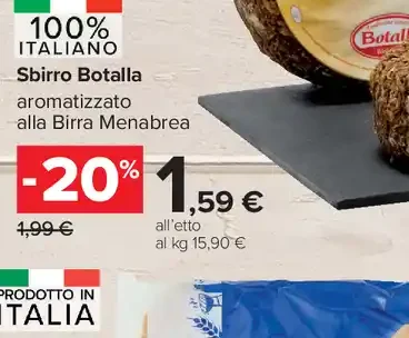 Sbirro Botalla aromatizzato alla Birra Menabrea