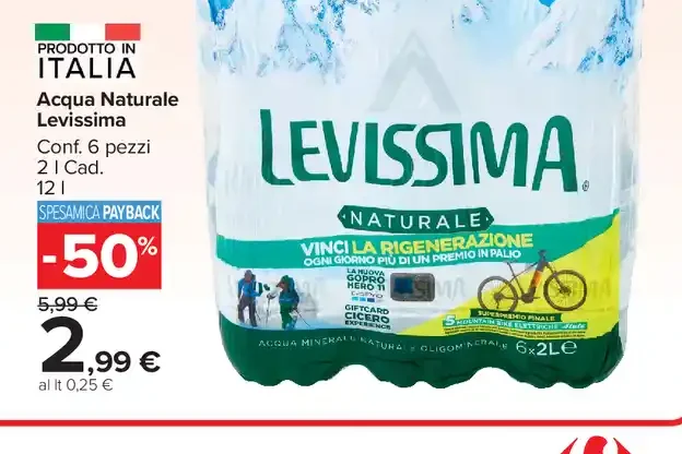 Acqua naturale Levissima