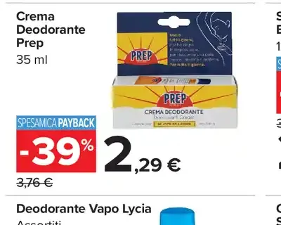Crema deodorante Prep