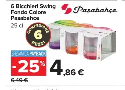 6 bicchieri Swing Fondo Colore