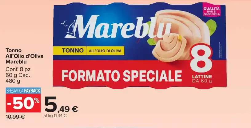 Tonno all'olio d'oliva Mareblu
