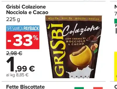 Grisbi colazione nocciola e cacao