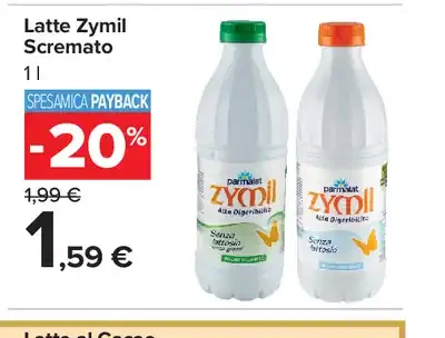 Latte Zymil scremato