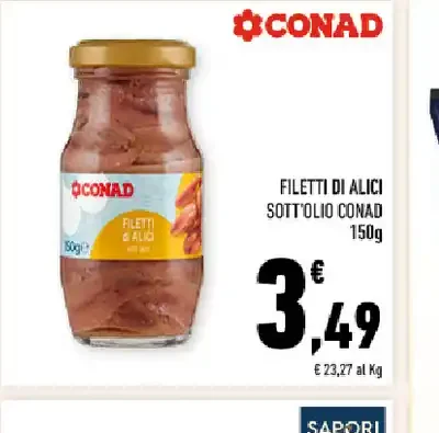 Filetti di alici sott'olio Conad