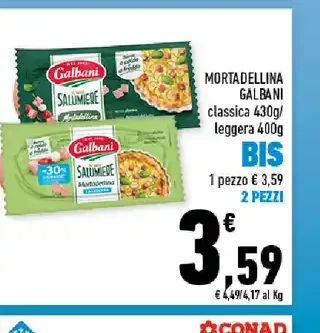 Mortadella Galbani classica 430g/leggera 400g