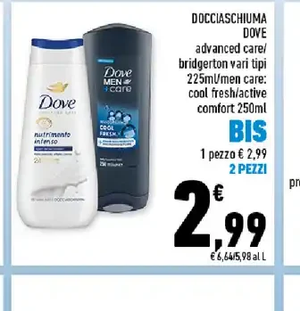 Docciaschiuma Dove 225ml/250ml