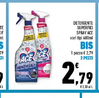Detergente superfici spray Ace 600ml