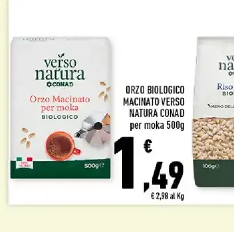 Orzo biologico macinato Verso Natura Conad