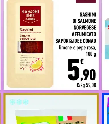 Sashimi di salmone norvegese affumicato