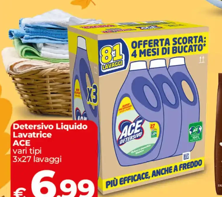 Detersivo liquido lavatrice ACE
