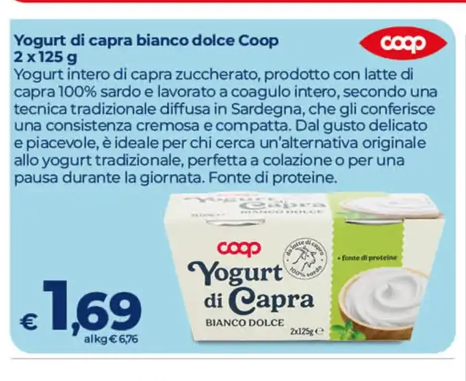 Yogurt di capra bianco dolce Coop