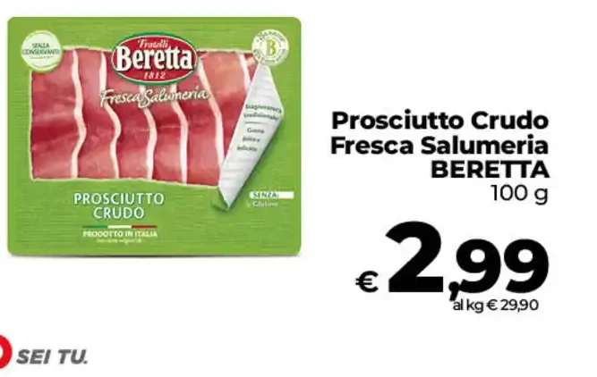 Prosciutto crudo fresca salumeria Beretta