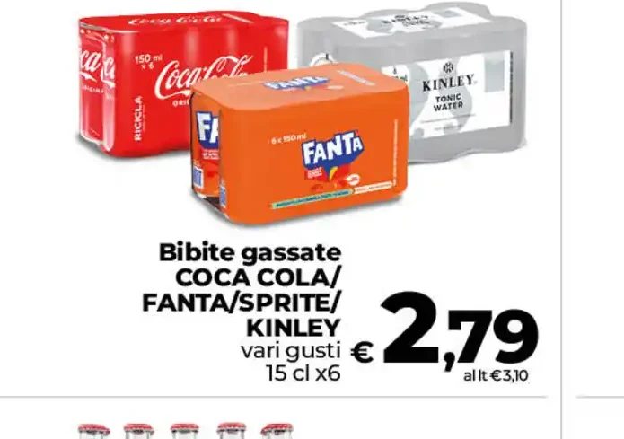 Bibite gassate Coca-Cola/Fanta/Sprite/Kinley