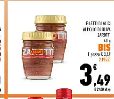 Filetti di alici all'olio di oliva Zarotti, 60 g