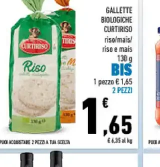 Gallete biologiche Curtiriso, riso/mais/riso e mais, 130 g