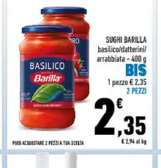 Sughi Barilla, basilico/datterini/arrabbiata, 400 g