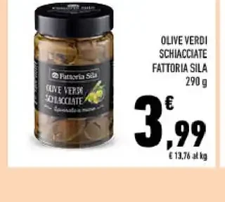 Olive verdi schiacciate Fattoria Sila
