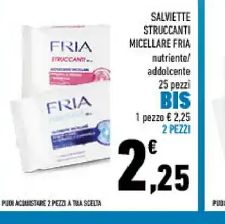 Salviette struccanti micellari Fria