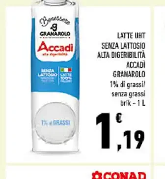 Latte UHT senza lattosio Accadì Granarolo