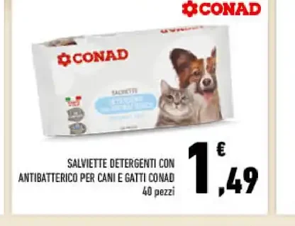 Salviette detergenti per cani e gatti
