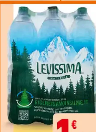 Acqua naturale frizzante Levissima