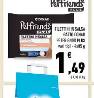 Filettini in salsa gatto Conad Petfriends Plus