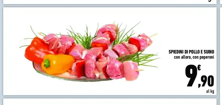 Spiedini di pollo e suino