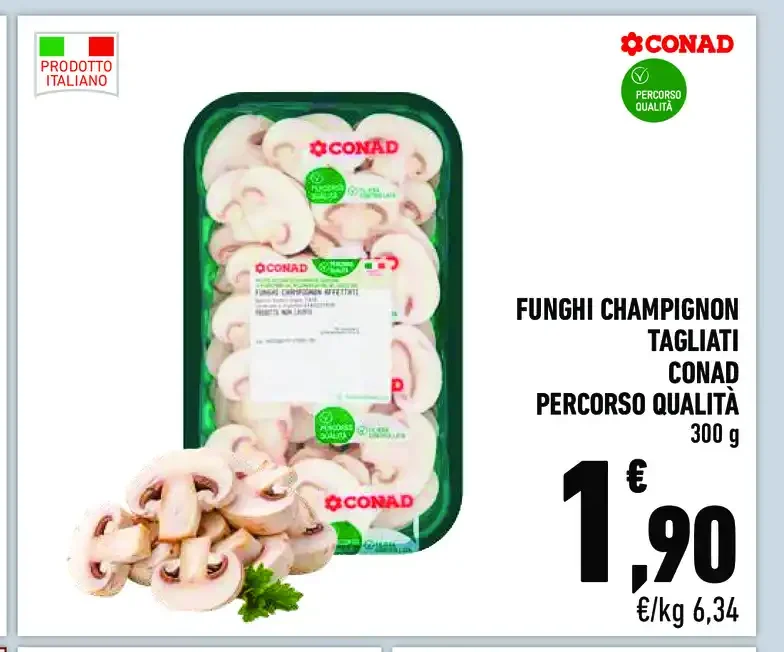 Funghi champignon tagliati